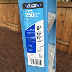 8 ft. Werner Fiberglass Step Ladder – 250 lb. Capacity