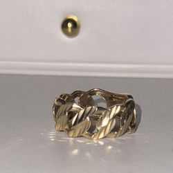 Gold Cuban Ring 14k