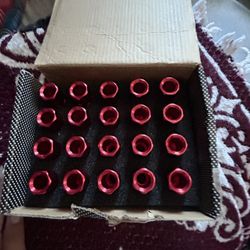 JDMSPEED 20pcs Red M12x1.5 60mm Extended Forged Aluminum Tuner Racing Lug Nuts.