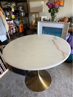 World Market Quartz Pedestal Table