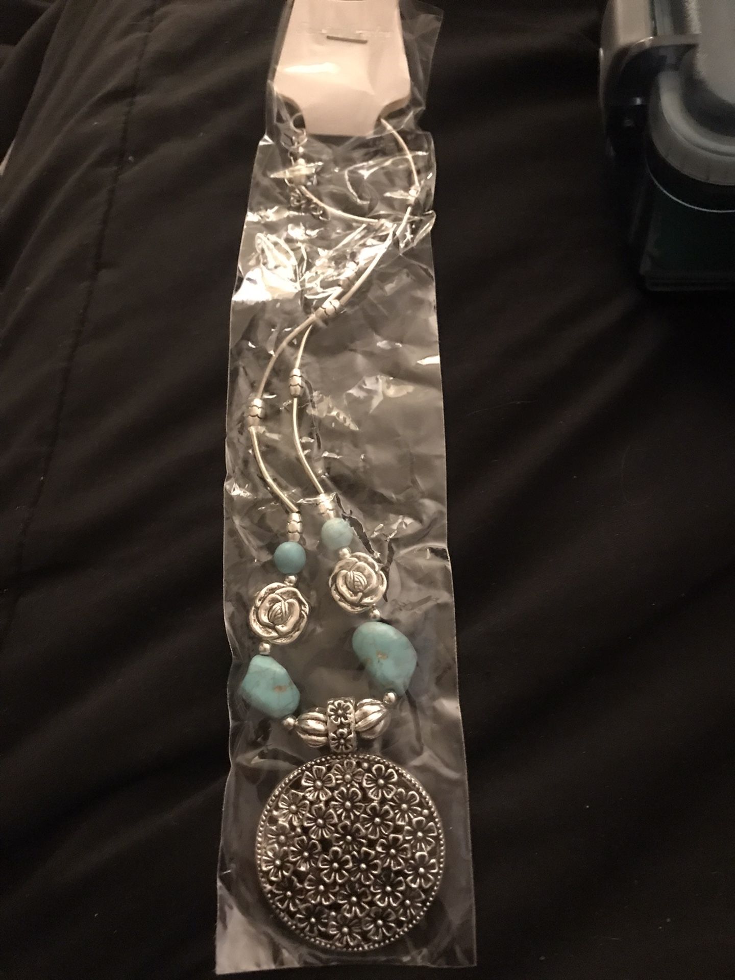 Silver And Turquoise Necklace