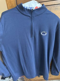 Men's Navy Blue Penn State Cotton Blend Warm Up Zip Up