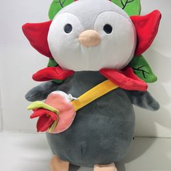 RUSS Holiday Penguin Plush With Poinsettia Flower Head And Zip Satchel Jazwares 11”