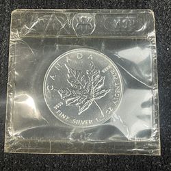 Elizabeth II Canadian 5 Dollar Coin  1999  1 Oz .999 Silver Original Mint SEALED