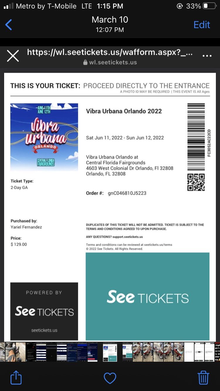 Vibra Urbana Two Day Ticket