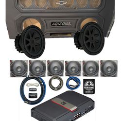 NEW CUSTOM BOX RGB LIGHTS MIDRANGE SPEAKERS TWEETERS SUBWOOFERS AMP EPICENTER SINGLE CAB TRUCKS