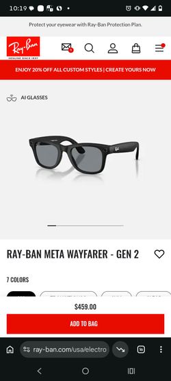 Meta AI Ray Ban smart glasses  with charging case