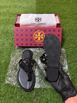 Tory Burch Embellished Black Sandals