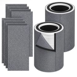 HP670 Replacement True HEPA Filter Set Compatible with Hunter HP670 Air Purifier, 2 HEPA + 10 x Activated carbon, Part Number H-HF670-VP