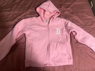 Disneyland Pink Zip-Up Hoodie 7/8 girls