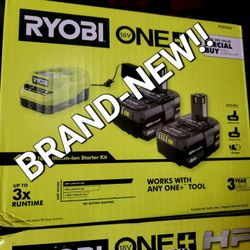 Ryobi ONE+ 18V Lithium-Ion 4.0 Ah Battery (2-Pack) and Charger Kit