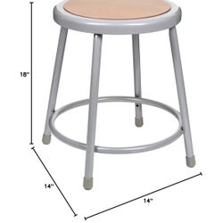 OEF Furnishings  Steel Stools, Grey, 18"