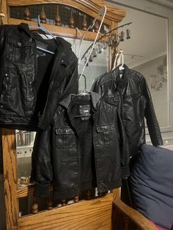Black Faux Leather Jackets – Lot of 3