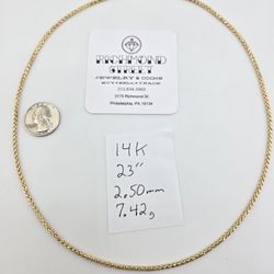 14k gold 23" wheat link chain