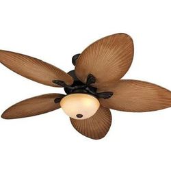 Harbor Breeze Coastal Outdoor 52" Tropical Palm Leaf Ceiling Fan With Remote And Light NEW