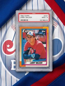 1990 Topps Larry Walker #757 PSA 9 Mint