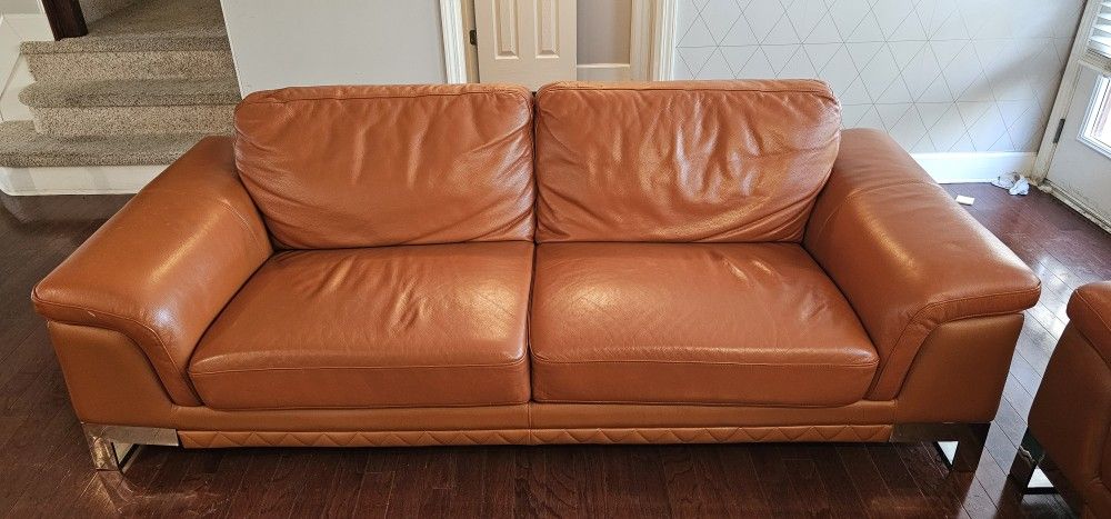 Top Grain Italian Leather Couch - Large 87"