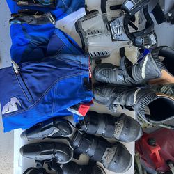 Kids motocross gear, boots, pads, gloves, jersey, pants