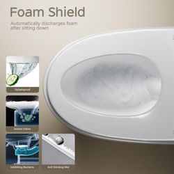 Wholesale dual-flush, elongated tankless toilet with foot sensor, heated toilet seat, warm water and drying, LED display