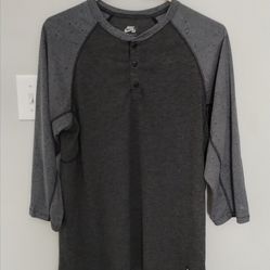 Nike Men's SB Dri-Fit Henley T-Shirt with 3/4 sleeves.