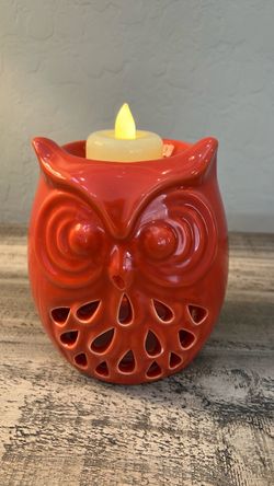 Cozy Autumn Ceramic Owl Tealight Candle Holder / Wax Warmer