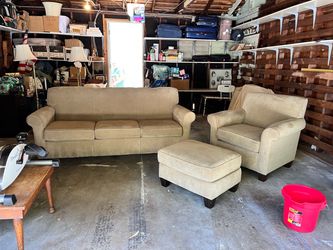 New condition, three-piece couch chair, and ottoman flex steel brand