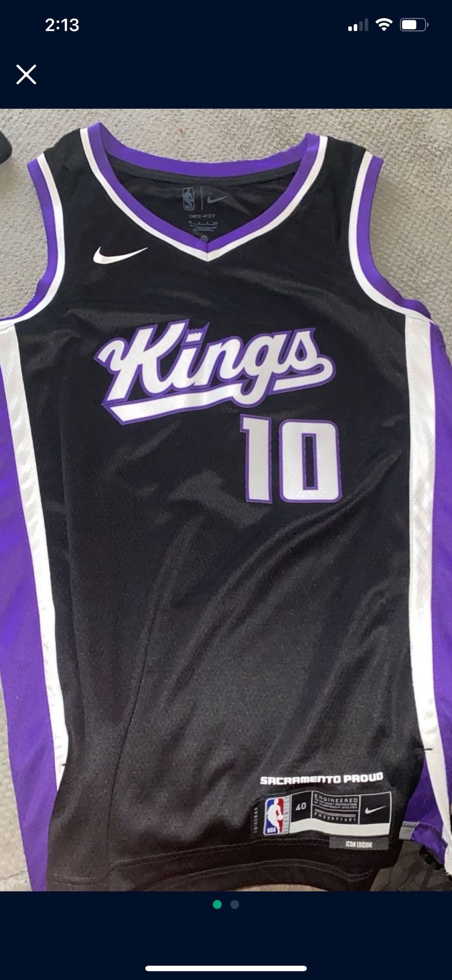Domantas Sabonis Sac Kings Nike Nba Jersey Mens Small Size 40