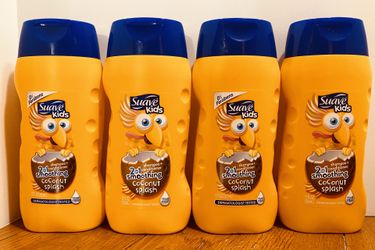 Suave Kids Tear Free 2-in-1 Smoothing Coconut Splash Shampoo & Conditioner (Set of 4 Bottles)