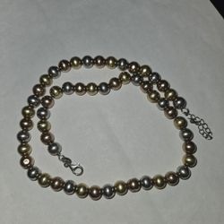 10k Gold Plated Bead Necklace 