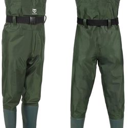 TIDEWE BOOTFOOT CHEST WADER Size 14 Color Green