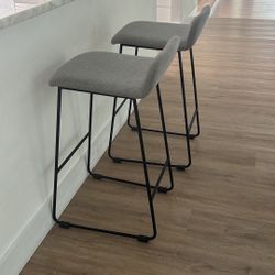 Set of 2 Crate And Barrel Modern Bar Stools