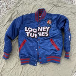 Vintage Looney Tunes Varsity Jacket – Men’s Small Bugs Bunny, Taz, Daffy, Porky