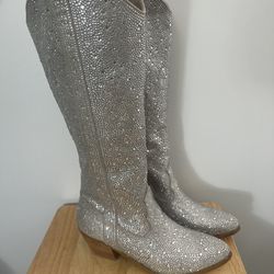 Sparkling Rhinestone Cowboy  Boot Size 8
