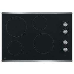 GE JP3030SWSS 30-in 4 Burners Smooth Surface Stainless Steel Electric Cooktop