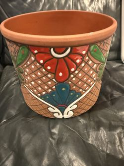 Hand Painted In Mexico Flower Pot