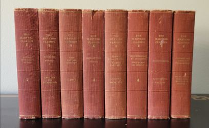 1909 Harvard Classics 8 Vol Set P.F. Collier Red Cloth Dante Goethe Voltaire