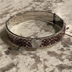 Coach Signature Heart Jewel Bangle Bracelet 