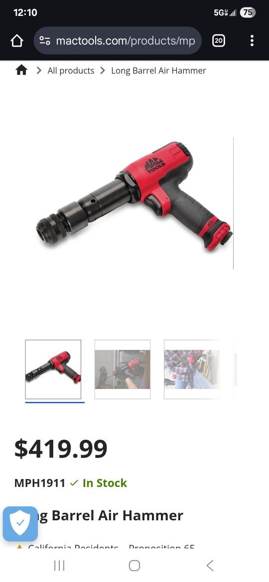 Mac MPH1911 long Barrel Air Hammer