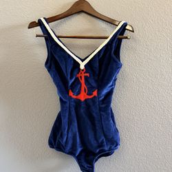 RARE 1960’s Beach Paty Velour Leotard/swimsuit 