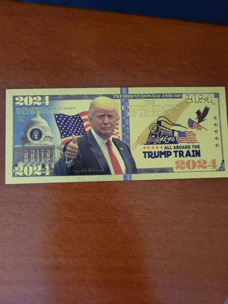 Donald Trump 2024 gold Dollar Bill