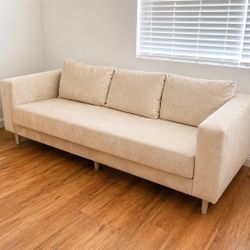 Essential Sofa in Recycled Velvet, Cashew with Natural Legs