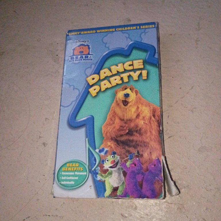 DISNEY Bear In The BIG BLUE HOUSE Dance Party VHS RARE Tested Works