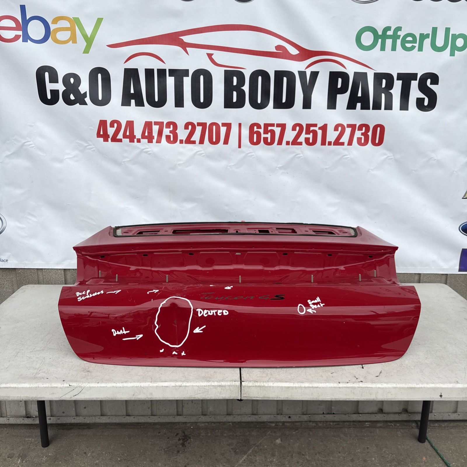 2020 2021 2022 2023 2024 Porsche Taycan Trunk Shell Decklid Lid Tailgate Shell Used Original OEM