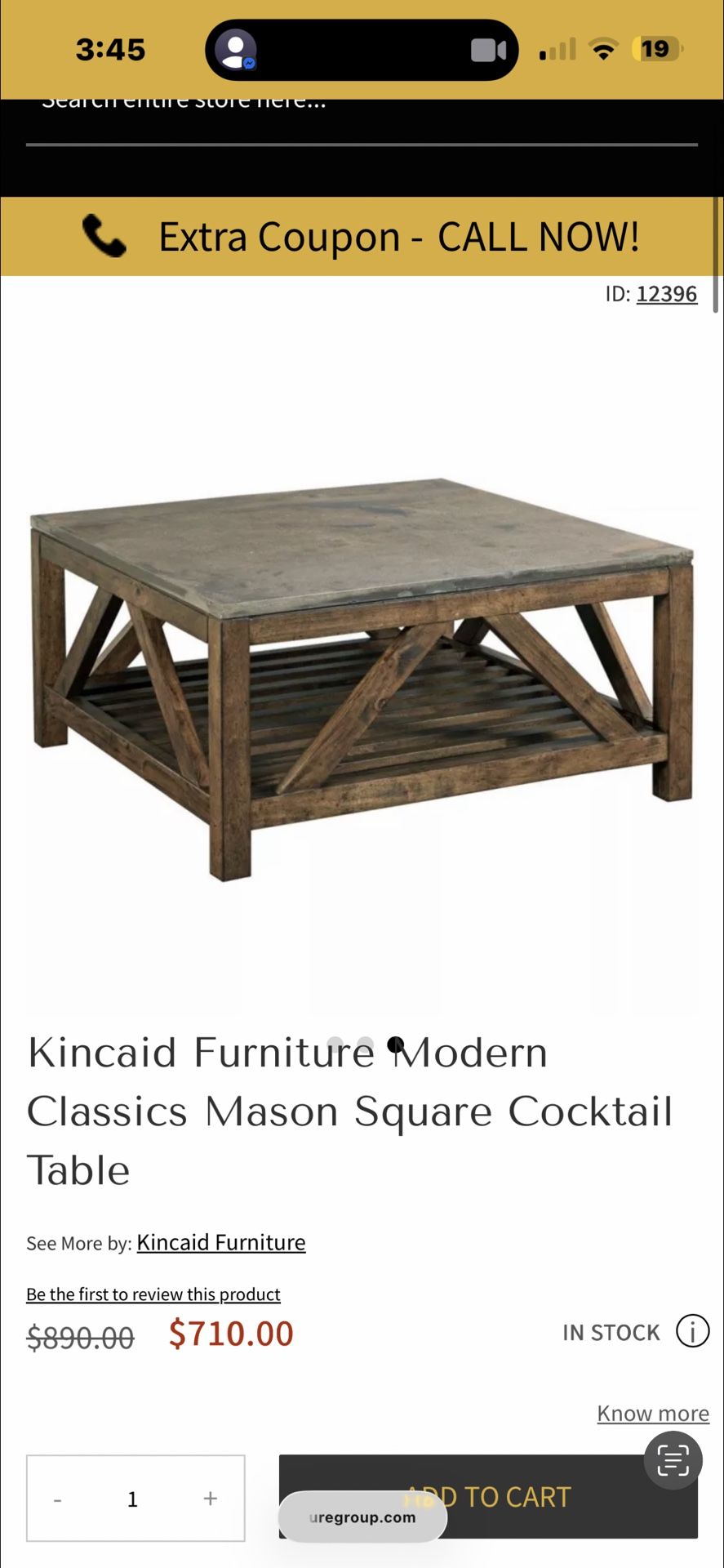 Kincaid Concrete Table and End Table Set- HEAVY $1700 set