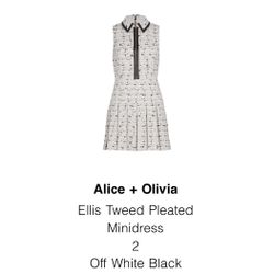 Women’s Size 2 Small Ellis Tweed Pleated Minidress 