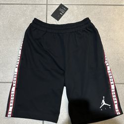 Brand New Jordan Black Red Dri Fit Sweat Shorts Men’s Size Small
