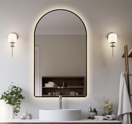 Arched LED Lighted Bathroom Mirror, 40x24  (2 Available)