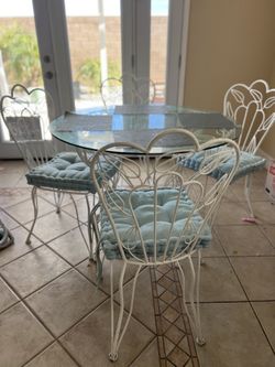 Vintage Metal Glass Table
