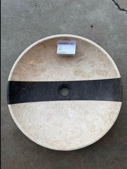 Poser bowl - Beige and Black stone - 45 cm - Edo