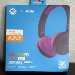 NIB; JLAB; JBUDDIES 2in1 Wireless+ Wired Kids Headphones